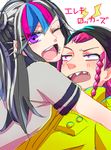  1boy 1girl danganronpa mioda_ibuki simple_background souda_kazuichi 