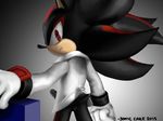  2015 anthro balls bottomless butt clothed clothing erection gloves half-dressed hedgehog looking_at_viewer male mammal penis shadow_the_hedgehog shirt solo sonic_(series) sonic_cake 