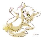  alien anthro blush cat clothing cub feline female green_eyes lemn_(character) mammal panties peeing underwear urine watersports wet young 