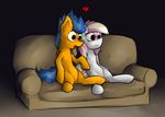  &lt;3 being_watched frostburn marsminer movie my_little_pony rainy sofa together 