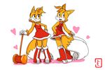  &lt;3 amy_rose anthro boots butt canine clothing cumeoart eyelashes female footwear fox fur gloves hammer hand_on_hip headband looking_back mammal miles_prower multiple_poses multiple_tails open_mouth panties pose roleplay skirt smile solo sonic_(series) standing tools underwear upskirt white_fur yellow_fur 