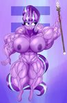  2015 abs baronbulge_(artist) biceps big_breasts breasts equine female friendship_is_magic horn invalid_tag mammal muscles muscular_female my_little_pony nude pussy smile solo staff starlight_glimmer_(mlp) unicorn vein 