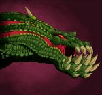  2013 ambiguous_gender brute_wyvern capcom deviljho green_scales monster_hunter open_mouth red_eyes red_scales scalie solo spikes teeth video_games wildragon 