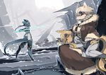  brown_fur canine eyes_closed female fur kemono male mammal pixiv_fantasia snow wolf 黒井もやもや 