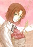  axis_powers_hetalia bag brown_hair carrying food green_eyes lithuania_(hetalia) male_focus necktie paper_bag rinka_(rinka0912) solo 