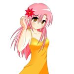 dress flower hayate_no_gotoku! katsura_hinagiku long_hair pink_hair school_uniform shuu_(sm) solo yellow_eyes 