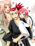  abarai_renji bleach bleach:_zanpakutou_ibun_hen blush breasts chain chains cleavage smile zabimaru 