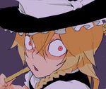  blonde_hair face hat kirisame_marisa open_mouth pageratta solo staring touhou witch_hat yellow_eyes 