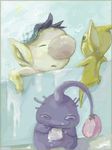  bath bubble mameko_(lari) no_humans olimar pikmin_(creature) pikmin_(series) pointy_ears 