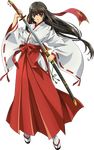  brown_eyes brown_hair full_body headband holding holding_sword holding_weapon japanese_clothes long_hair long_sleeves looking_at_viewer low-tied_long_hair miko official_art queen's_blade sandals serious sheath solo sword tabi tomoe transparent_background unsheathing very_long_hair weapon wide_sleeves 