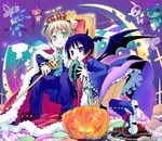  amimi axis_powers_hetalia halloween jack-o'-lantern japan_(hetalia) multiple_boys pumpkin united_kingdom_(hetalia) 