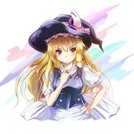  bad_id bad_pixiv_id blonde_hair blush bow hand_on_hip hat kirisame_marisa long_hair solo sys.ao touhou witch_hat 