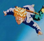  android_18 animated animated_gif battle dragon_ball dragonball_z fight fighting future_trunks gif kick kicking lowres punch punching trunks_(dragon_ball) violence 