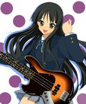  akiyama_mio bass_guitar black_eyes black_hair instrument k-on! long_hair miracle school_uniform solo 