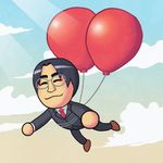  1boy balloon gradient gradient_background iwata_satoru jpmeshew mii_(nintendo) solo 