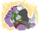  beard biceps blush bovine bulk canine cattle chubby couple cuddling cute dog facial_hair hat horn husky husky92 hybrid invalid_color invalid_tag male male/male mammal musclechub musclegut muscles overweight piercing rikitsu strips 