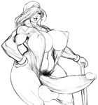  bodysuit breasts chinbotsu erect_nipples full-package_futanari futanari harmageddon_yoko huge_breasts huge_penis leotard long_hair monochrome nipples penis pubic_hair sketch street_fighter testicles thick_thighs thighs uncensored wide_hips 