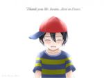  1boy artist_request blush earthbound facing_viewer iwata_satoru ness simple_background solo tears 