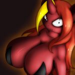  2015 anthro big_breasts breasts cleavage clothed clothing equine fangs female fire_eclipse hair hi_res horn huge_breasts long_hair looking_at_viewer mammal multicolored_hair solo suirano two_tone_hair unicorn 