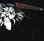  black_background high_contrast highres horn kantai_collection looking_at_viewer multiple_girls red_eyes simple_background spot_color 