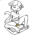  alliums_(artist) anthro cat clothing embarrassed feline female litter_box mammal omorashi panties underwear urine wet 