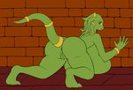  anthro anus bent_over big_breasts big_butt breasts butt female green_skin hair huge_breasts hyper hyper_breasts invalid_tag jewelry lihzahrd lizard noiverus nude pussy reptile scalie tentacle_hair tentacles terraria 