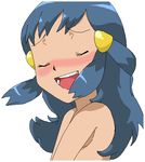  bloggerman blue_hair blush hair_ornament hikari_(pokemon) long_hair nude open_mouth orgasm pokemon pokemon_(anime) smile solo transparent_background 