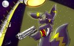  blush blushes feline galaxy gun invalid_background knife light male mammal moon nintendo pok&eacute;mon ranged_weapon senz video_games weapon 