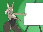  big_breasts breasts bunny_costume canvas female hare lagomorph mammal plaga pose 