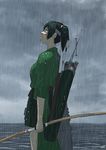  arrow bow_(weapon) kantai_collection ocean quiver rain solo souryuu_(kantai_collection) storm water weapon wet yue_(tada_no_saboten) 
