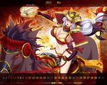  1girl armor breasts gradient gradient_background horse japanese_armor large_breasts omc red_eyes samurai_armor 