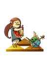  :&lt; beak brown_hair closed_eyes haruka_(niconico) headband instrument leaf long_hair makar medli pointy_ears ponytail rito solo the_legend_of_zelda the_legend_of_zelda:_the_wind_waker triforce 