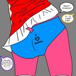  amy_rose butt clothing dialogue dress panties simple_background sonic_(series) that-cute-kitty underwear 