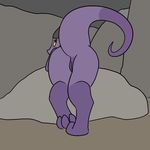  2015 anthro big_butt butt digitigrade female kobold looking_at_viewer looking_back nude pussy raised_tail reptile scalie solo thick_thighs trout_(artist) 