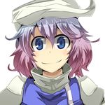  blue_eyes blue_hair closed_mouth gradient_hair hat letty_whiterock looking_at_viewer multicolored_hair portrait purple_hair short_hair smile solo touhou yet_you 