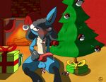  anal anal_penetration anthro balls candy candy_cane canine christmas contimplatininspiratio food gift hi_res holidays improvised_sex_toy lucario male mammal nintendo penetration penis pok&eacute;mon pok&eacute;mon_(species) precum solo video_games 