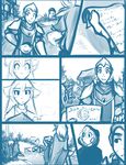  2015 anthro armor cloak clothed clothing comic feline female flora_(twokinds) fur group hair human keidran keiren_(twokinds) male mammal outside simple_background sketch tiger tom_fischbach trace_legacy twokinds white_background 