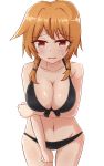  bikini blush breasts brown_eyes brown_hair groin large_breasts natsuki_hinata navel solo swimsuit swimwear tonari_no_kyuuketsuki-san 