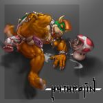  anal anthro balls bowser cum hythrojin koopa male mario_bros mushroom nintendo nude open_mouth penis reptile scalie video_games 