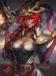  alternate_costume alternate_hairstyle artist_name bad_deviantart_id bad_id blue_eyes braid breasts captain_fortune cleavage corset dual_wielding gun hair_over_shoulder hat holding jurikoi large_breasts league_of_legends long_hair pirate pirate_hat ponytail red_hair sarah_fortune single_braid solo weapon 