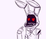  animated animatronic bonnie_(fnaf) five_nights_at_freddy&#039;s glowing glowing_eyes lagomorph machine mammal mechanical rabbit red_eyes robot toy-bonnie video_games 