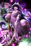  alternate_breast_size breasts crotch_rub from_below green_eyes highres large_breasts league_of_legends lips lipstick long_hair lulu_(league_of_legends) makeup mr_h.l. nail_polish navel nipples nose nude pointy_ears purple_hair purple_lipstick purple_skin pussy_juice solo toes uncensored very_long_hair yordle 