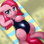  2015 behind-space clothing cute earth_pony equine female feral friendship_is_magic horse mammal my_little_pony pinkamena_(mlp) pinkie_pie_(mlp) pony solo swimsuit wet 
