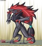  ambiguous_gender anthro audie-gryph blue_eyes claws goo nintendo pok&eacute;mon rubber_suit solo video_games zoroark 