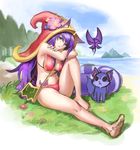  2015 big_breasts bikini breasts clothing feet green_eyes hair league_of_legends long_hair lulu purple_skin swimsuit unknown video_games yordle 