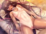  1girl aoi_nagisa_(artist) bed censored female lying mizuki_yukikaze nipples nude pussy pussy_juice sweat taimanin_yukikaze taimanin_yukikaze_2 thighhighs 