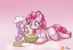  2015 alasou apron baking blue_eyes cutie_mark earth_pony equine female feral flour friendship_is_magic fur hair horse mammal mouth_hold my_little_pony pink_fur pink_hair pinkie_pie_(mlp) plushie pony solo spoon 