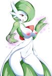  2015 anthro anthrofied big_breasts blush breasts clothing female gardevoir green_hair hair humanoid nintendo nipples nude open_mouth pok&eacute;mon pussy red_eyes simple_background solo standing suddenhack video_games white_background 