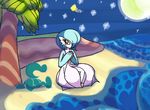  alternate_color blue_hair blush crossover duo female game_and_watch gardevoir hair kirbysuperstardude male moon mr._game_and_watch night nintendo palm_tree pink_eyes pok&eacute;mon sea shiny_pok&eacute;mon sitting star super_smash_bros tree video_games water 