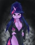  abstract_background ambris anthro anthrofied bedroom_eyes blush breasts clothing costume dress edit elvira elvira:_mistress_of_the_dark equine female friendship_is_magic fur hair half-closed_eyes hooves horn long_hair looking_at_viewer mammal multicolored_hair my_little_pony purple_eyes purple_fur purple_hair seductive simple_background smile solo standing twilight_sparkle_(mlp) two_tone_hair unicorn 